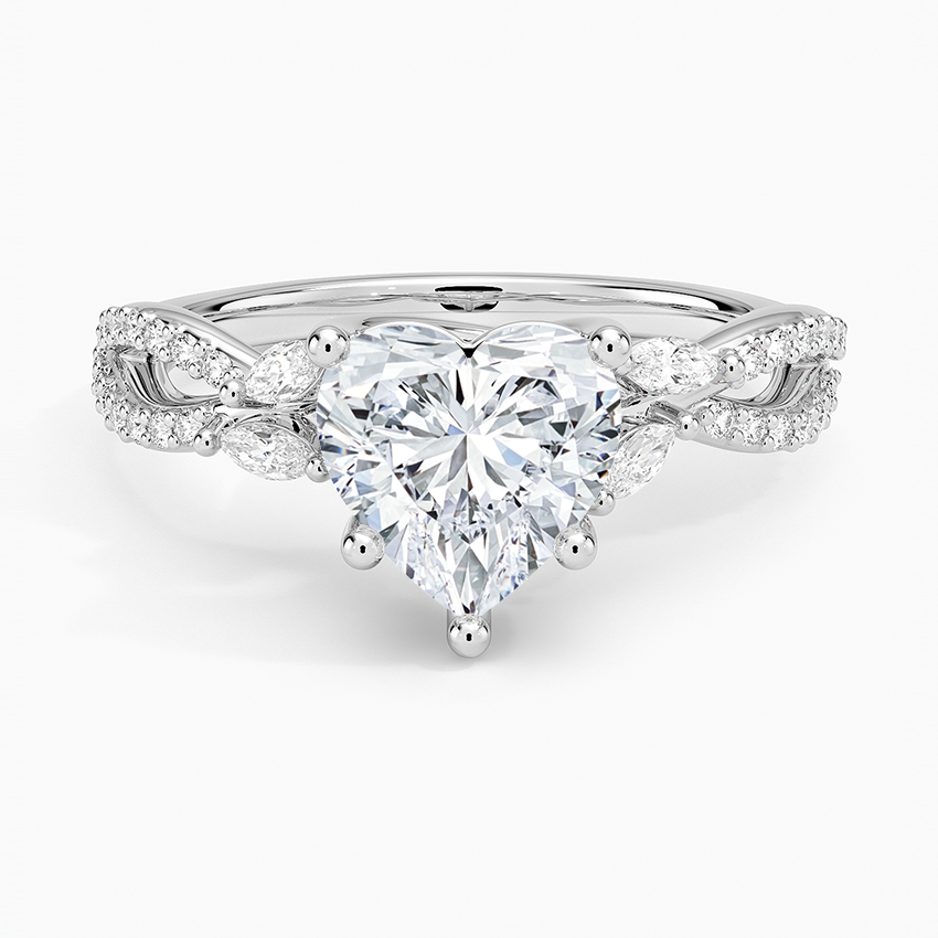 Luxe Willow Diamond Ring (1/4 ct. tw.) Platinum Heart Engagement Ring