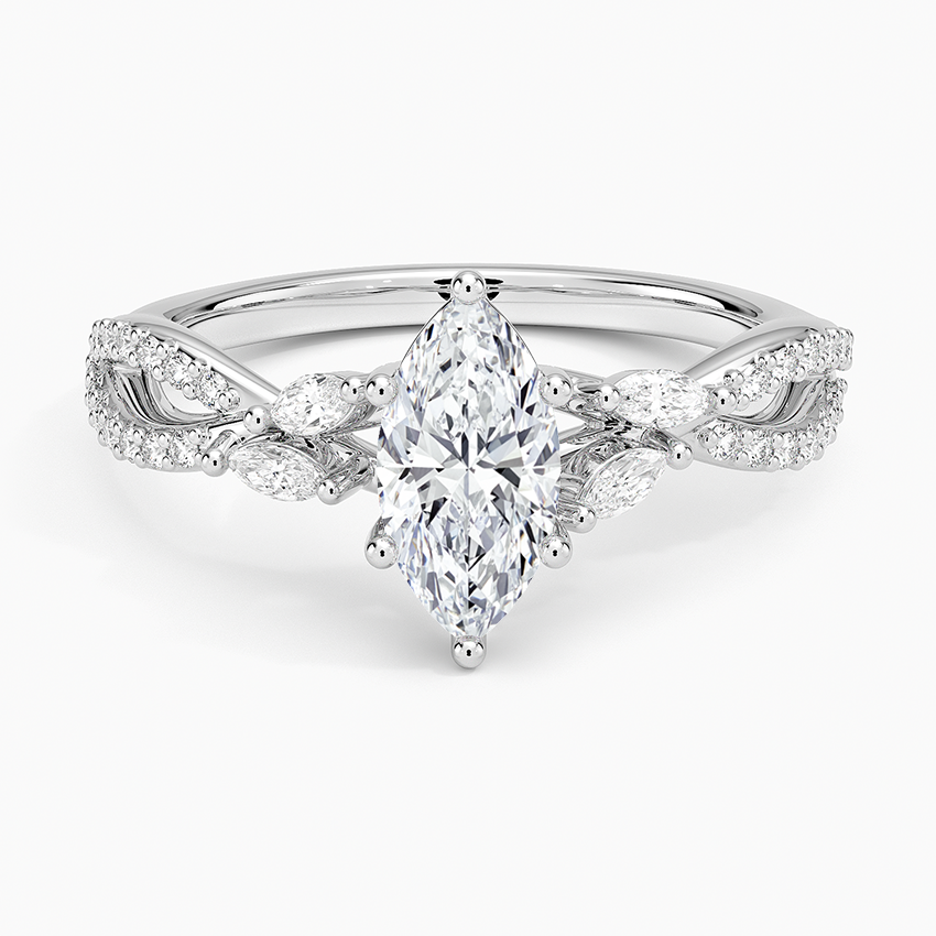 Luxe Willow Diamond Ring (1/4 ct. tw.) Platinum Marquise Engagement Ring