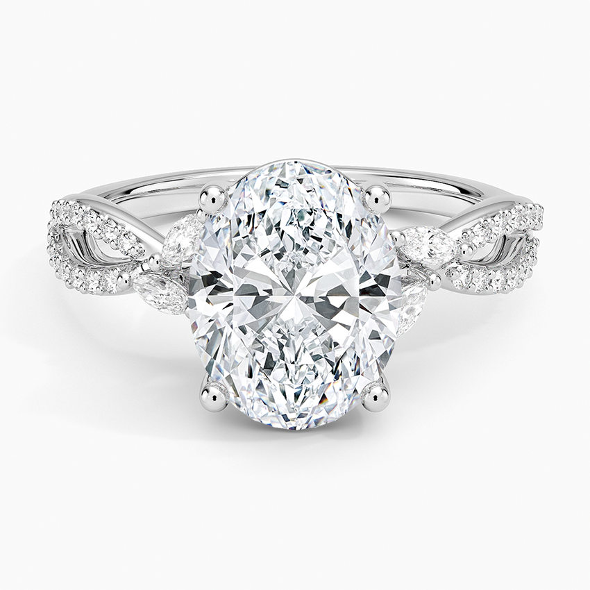 Luxe Willow Diamond Ring (1/4 ct. tw.) Platinum Oval Engagement Ring