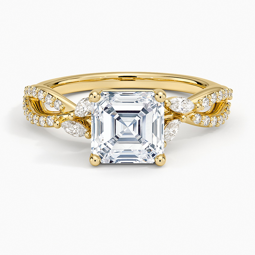 Luxe Willow Diamond Ring (1/4 ct. tw.) Yellow Gold 18k Asscher Engagement Ring