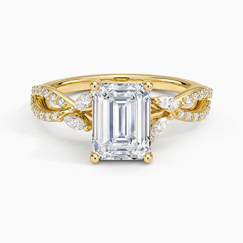 Luxe Willow Diamond Ring (1/4 ct. tw.) Yellow Gold 18k Emerald Engagement Ring