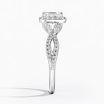 Luxe Willow Halo Diamond Ring (2/5 ct. tw.) Platinum Asscher Engagement Ring