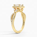 Luxe Willow Halo Diamond Ring (2/5 ct. tw.) Yellow Gold 18k Asscher Engagement Ring