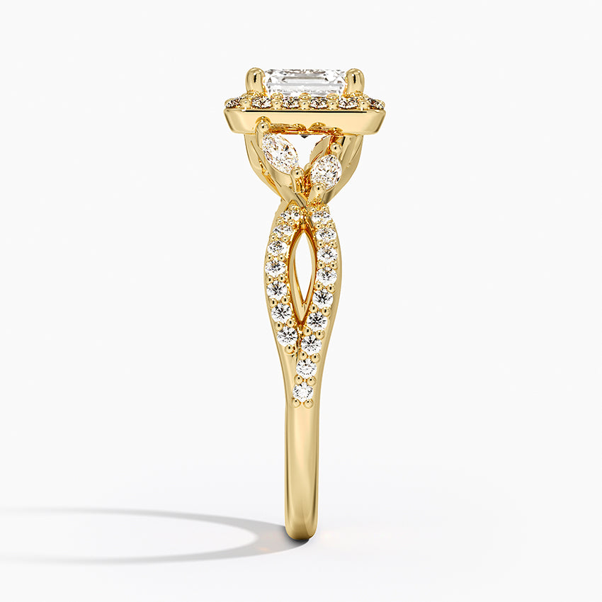 Luxe Willow Halo Diamond Ring (2/5 ct. tw.) Yellow Gold 18k Asscher Engagement Ring