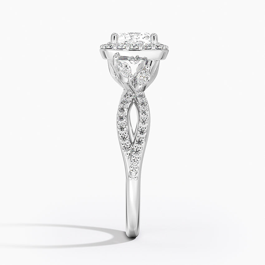 Luxe Willow Halo Diamond Ring (2/5 ct. tw.) Platinum Cushion Engagement Ring