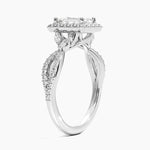 Luxe Willow Halo Diamond Ring (2/5 ct. tw.) Platinum Emerald Engagement Ring