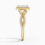 Luxe Willow Halo Diamond Ring (2/5 ct. tw.) Yellow Gold 18k Emerald Engagement Ring