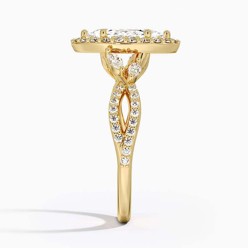Luxe Willow Halo Diamond Ring (2/5 ct. tw.) Yellow Gold 18k Marquise Engagement Ring