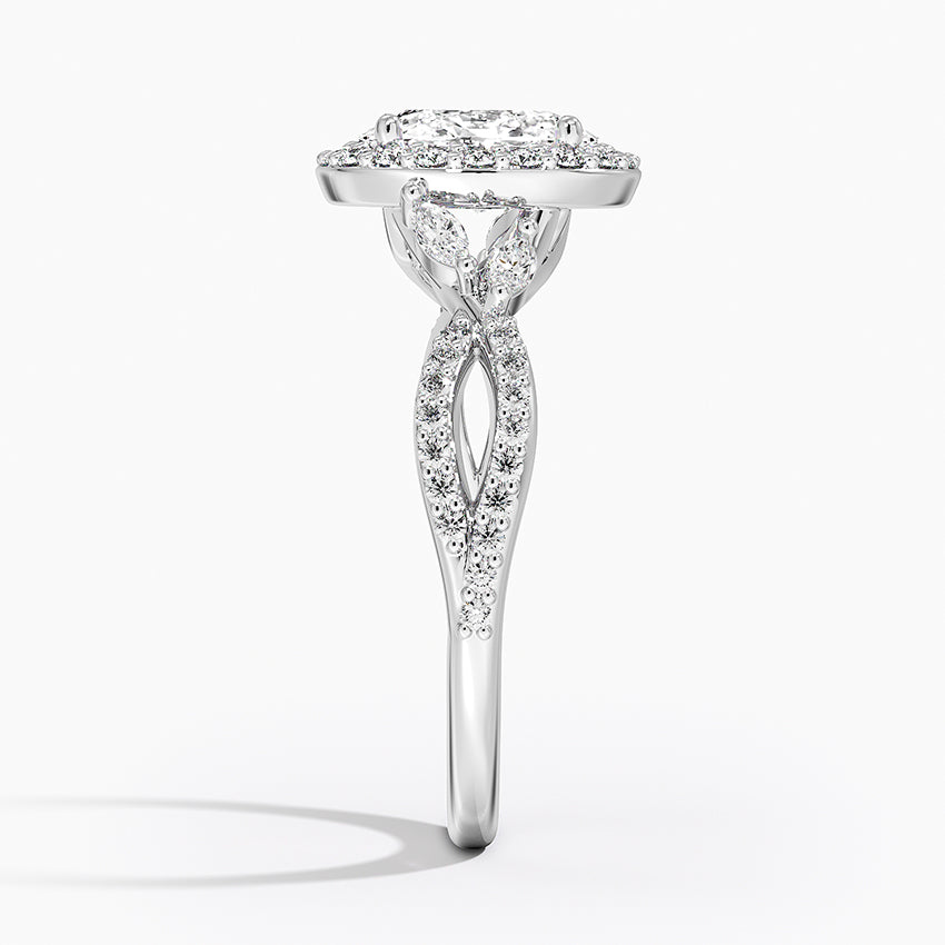 Luxe Willow Halo Diamond Ring (2/5 ct. tw.) Platinum Oval Engagement Ring