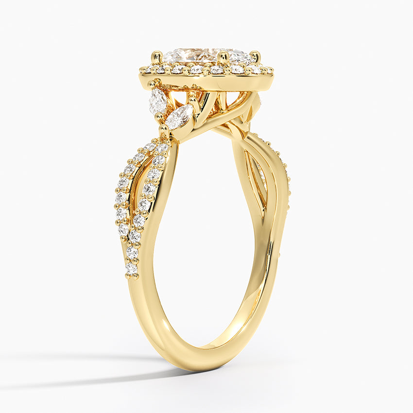 Luxe Willow Halo Diamond Ring (2/5 ct. tw.) Yellow Gold 18k Oval Engagement Ring
