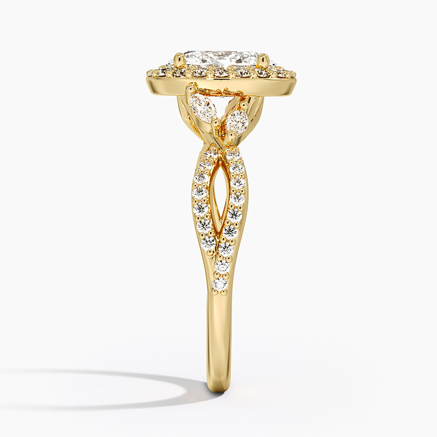 Luxe Willow Halo Diamond Ring (2/5 ct. tw.) Yellow Gold 18k Oval Engagement Ring