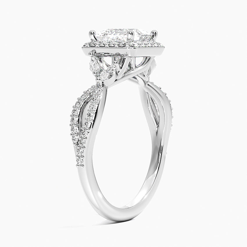 Luxe Willow Halo Diamond Ring (2/5 ct. tw.) Platinum Princess Engagement Ring