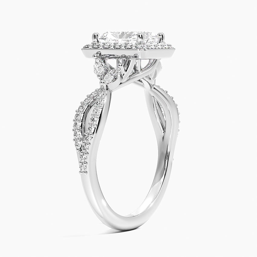 Luxe Willow Halo Diamond Ring (2/5 ct. tw.) Platinum Radiant Engagement Ring