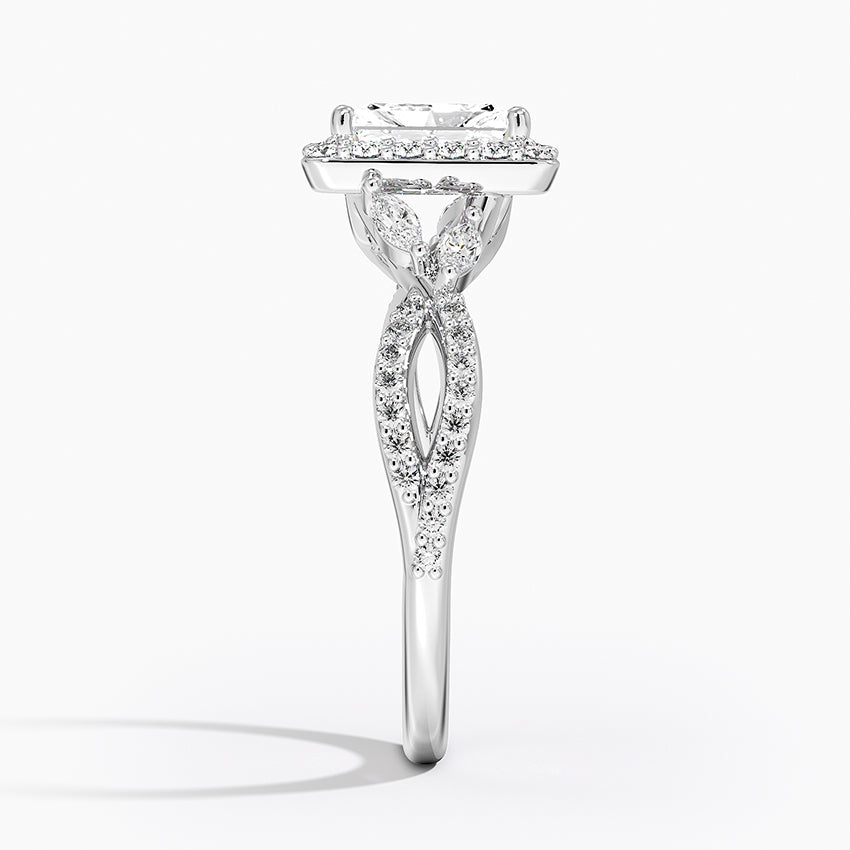 Luxe Willow Halo Diamond Ring (2/5 ct. tw.) Platinum Radiant Engagement Ring