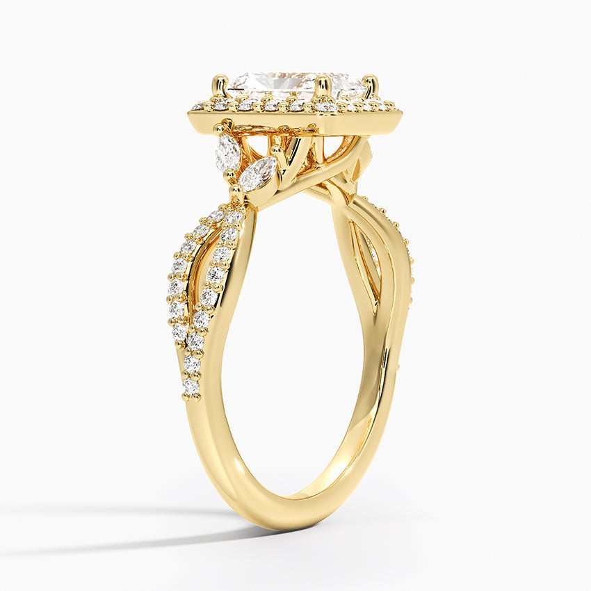 Luxe Willow Halo Diamond Ring (2/5 ct. tw.) Yellow Gold 18k Radiant Engagement Ring