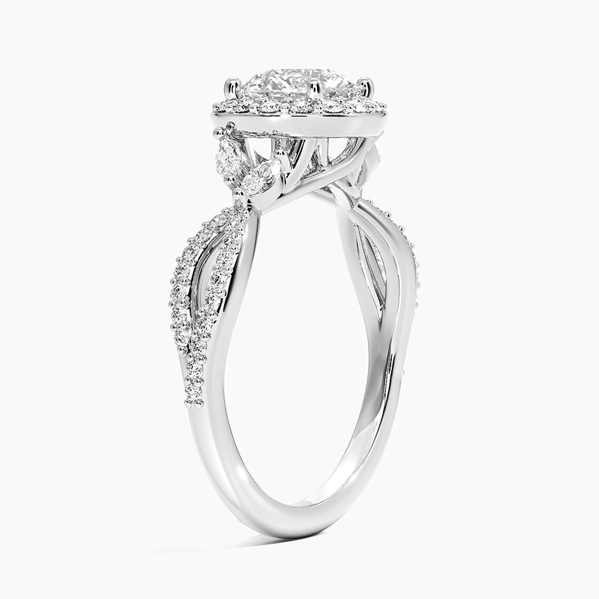 Luxe Willow Halo Diamond Ring (2/5 ct. tw.) Platinum Round Engagement Ring
