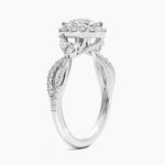Luxe Willow Halo Diamond Ring (2/5 ct. tw.) Platinum Round Engagement Ring