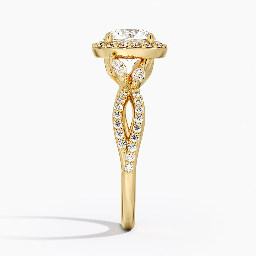 Luxe Willow Halo Diamond Ring (2/5 ct. tw.) Yellow Gold 18k Round Engagement Ring