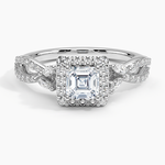 Luxe Willow Halo Diamond Ring (2/5 ct. tw.) Platinum Asscher Engagement Ring