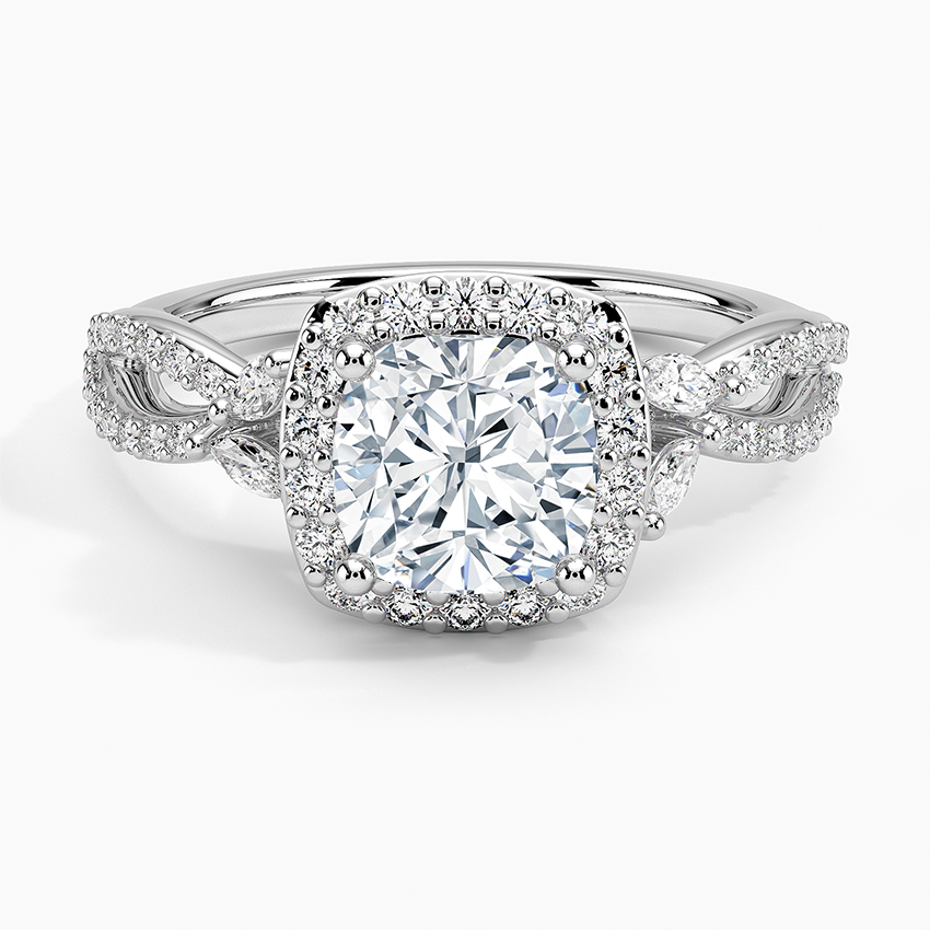 Luxe Willow Halo Diamond Ring (2/5 ct. tw.) Platinum Cushion Engagement Ring