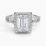 Luxe Willow Halo Diamond Ring (2/5 ct. tw.) Platinum Emerald Engagement Ring