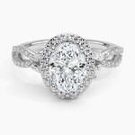 Luxe Willow Halo Diamond Ring (2/5 ct. tw.) Platinum Oval Engagement Ring