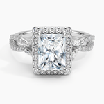 Luxe Willow Halo Diamond Ring (2/5 ct. tw.) Platinum Radiant Engagement Ring