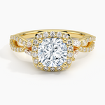 Luxe Willow Halo Diamond Ring (2/5 ct. tw.) Yellow Gold 18k Cushion Engagement Ring