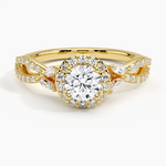 Luxe Willow Halo Diamond Ring (2/5 ct. tw.) Yellow Gold 18k Round Engagement Ring