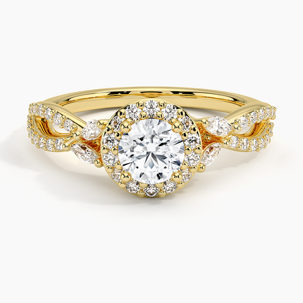 Luxe Willow Halo Diamond Engagement Ring