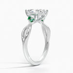 Willow Ring With Lab Emerald Accents Platinum Marquise Engagement Ring