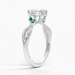 Willow Ring With Lab Emerald Accents Platinum Oval Engagement Ring