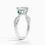 Willow Ring With Lab Emerald Accents Platinum Radiant Engagement Ring