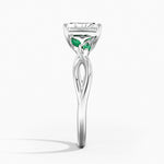 Willow Ring With Lab Emerald Accents Platinum Radiant Engagement Ring