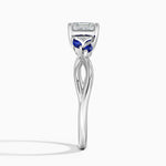Willow Ring With Sapphire Accents Platinum Asscher Engagement Ring