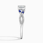 Willow Ring With Sapphire Accents Platinum Cushion Engagement Ring