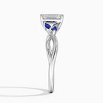 Willow Ring With Sapphire Accents Platinum Emerald Engagement Ring