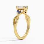 Willow Ring With Sapphire Accents Yellow Gold 18k Emerald Engagement Ring