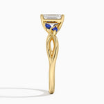Willow Ring With Sapphire Accents Yellow Gold 18k Emerald Engagement Ring