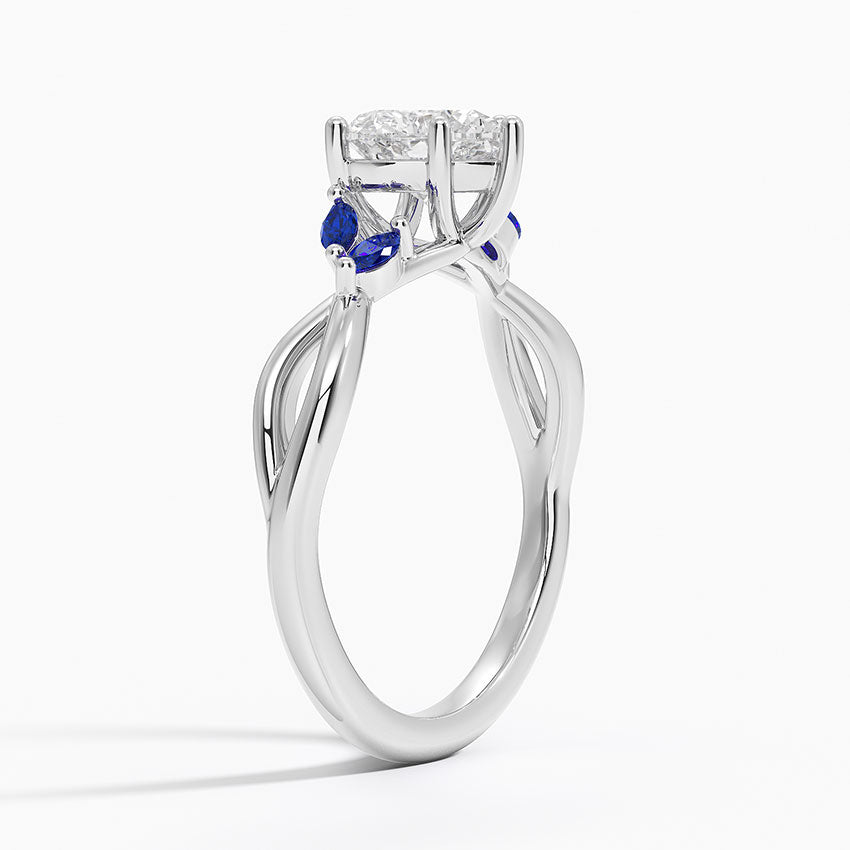 Willow Ring With Sapphire Accents Platinum Heart Engagement Ring