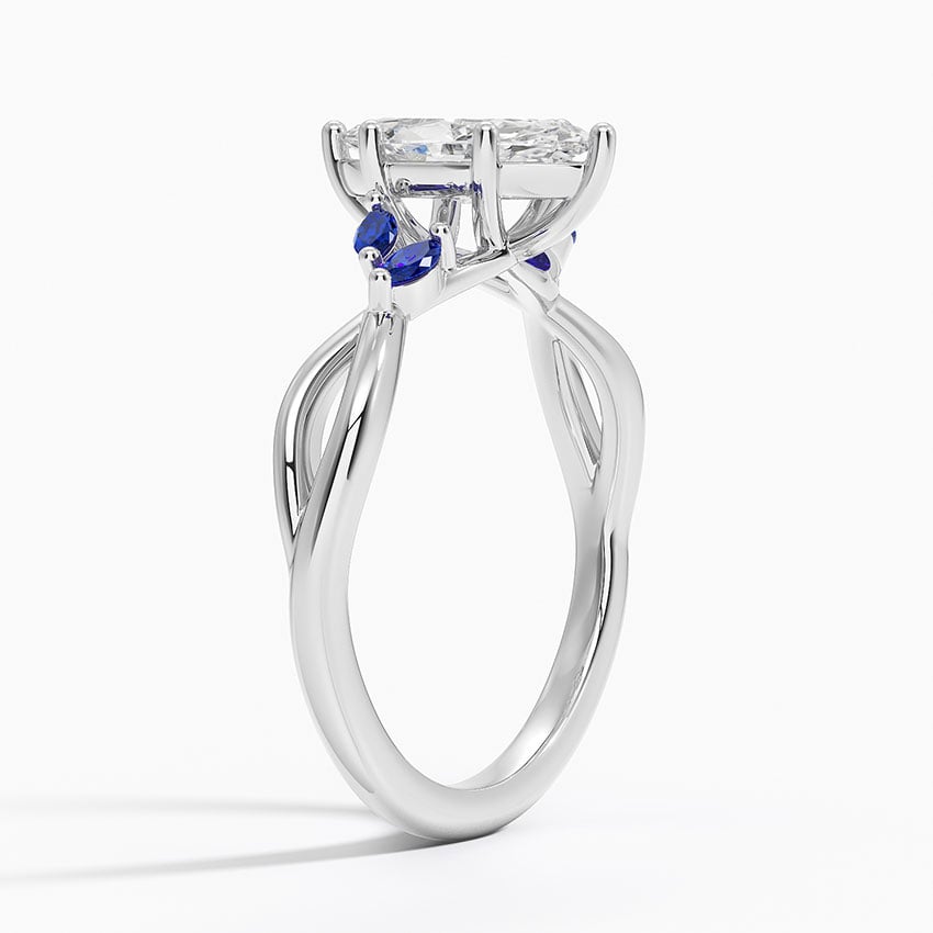 Willow Ring With Sapphire Accents Platinum Marquise Engagement Ring
