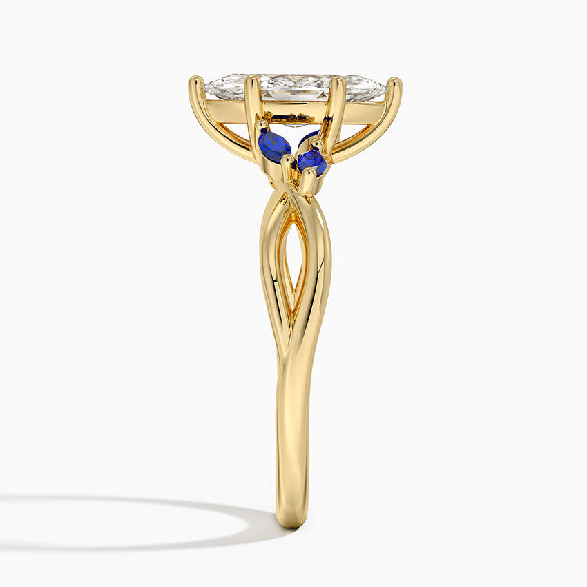 Willow Ring With Sapphire Accents Yellow Gold 18k Marquise Engagement Ring