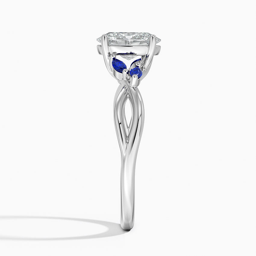 Willow Ring With Sapphire Accents Platinum Oval Engagement Ring