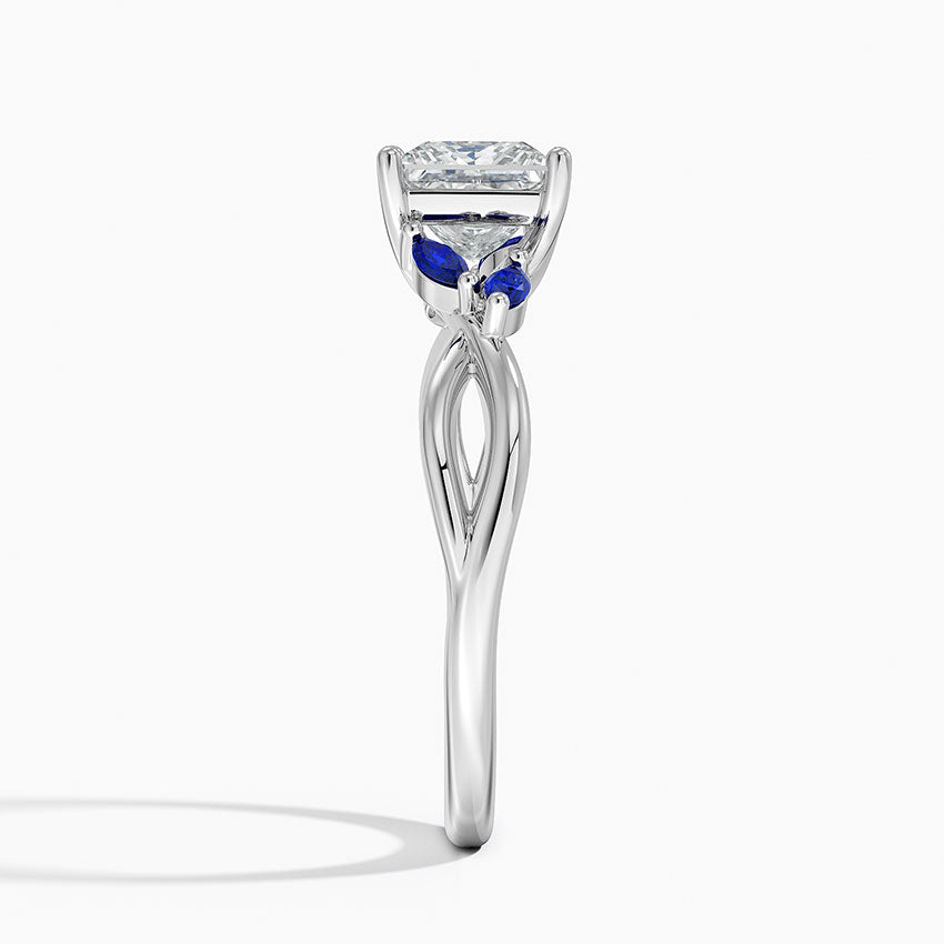 Willow Ring With Sapphire Accents Platinum Princess Engagement Ring