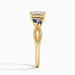 Willow Ring With Sapphire Accents Yellow Gold 18k Princess Engagement Ring
