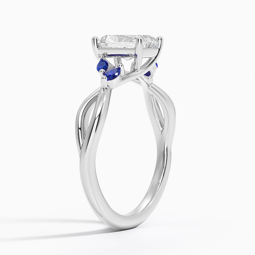 Willow Ring With Sapphire Accents Platinum Radiant Engagement Ring