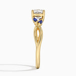 Willow Ring With Sapphire Accents Yellow Gold 18k Radiant Engagement Ring