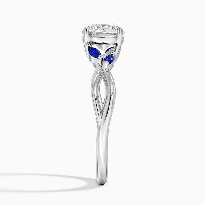 Willow Ring With Sapphire Accents Platinum Round Engagement Ring