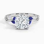 Willow Ring With Sapphire Accents Platinum Cushion Engagement Ring