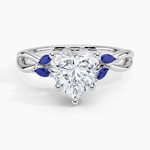 Willow Ring With Sapphire Accents Platinum Heart Engagement Ring